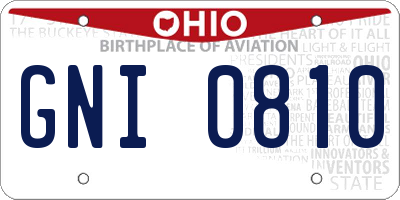 OH license plate GNI0810