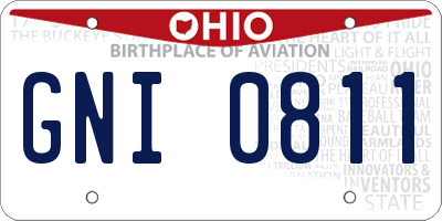 OH license plate GNI0811