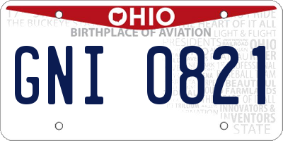 OH license plate GNI0821