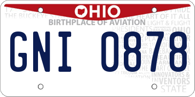 OH license plate GNI0878