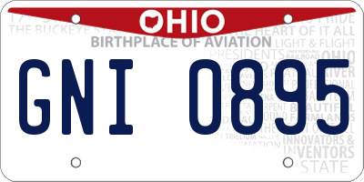 OH license plate GNI0895