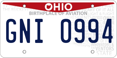 OH license plate GNI0994