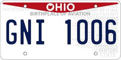 OH license plate GNI1006