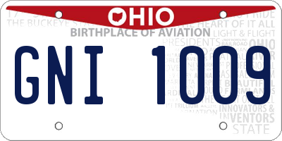 OH license plate GNI1009