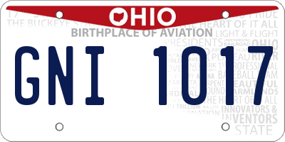 OH license plate GNI1017