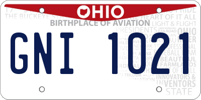 OH license plate GNI1021