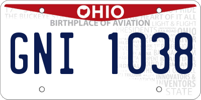 OH license plate GNI1038