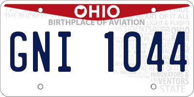 OH license plate GNI1044