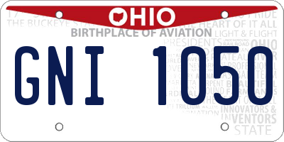 OH license plate GNI1050
