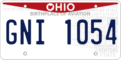 OH license plate GNI1054