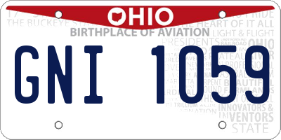 OH license plate GNI1059