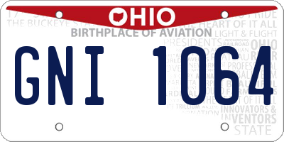 OH license plate GNI1064