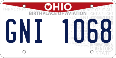 OH license plate GNI1068