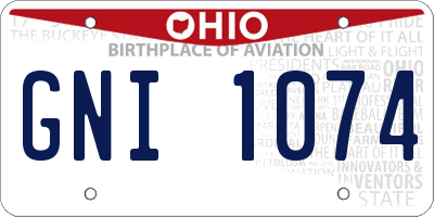 OH license plate GNI1074