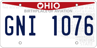 OH license plate GNI1076