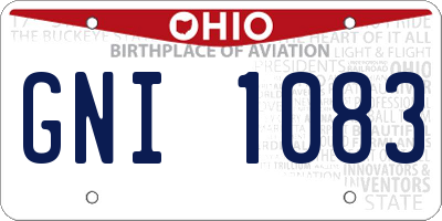 OH license plate GNI1083