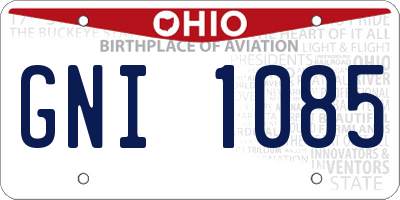 OH license plate GNI1085