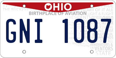 OH license plate GNI1087