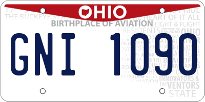 OH license plate GNI1090