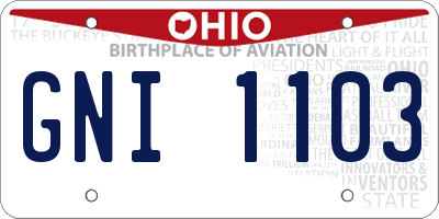 OH license plate GNI1103