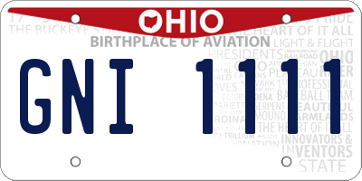 OH license plate GNI1111