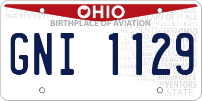 OH license plate GNI1129