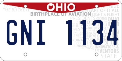 OH license plate GNI1134