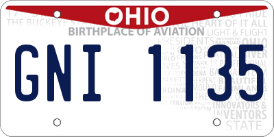OH license plate GNI1135