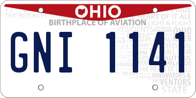 OH license plate GNI1141