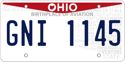 OH license plate GNI1145