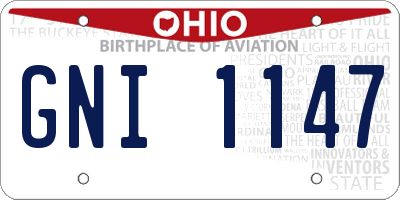 OH license plate GNI1147