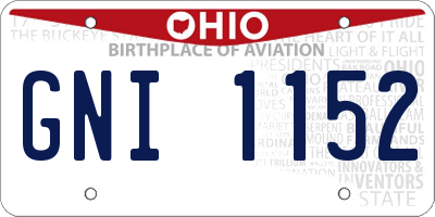 OH license plate GNI1152
