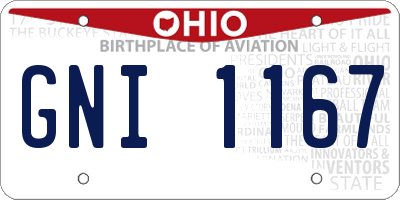 OH license plate GNI1167