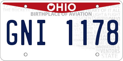 OH license plate GNI1178