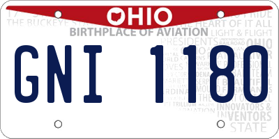OH license plate GNI1180