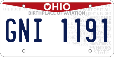 OH license plate GNI1191