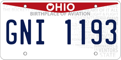 OH license plate GNI1193