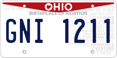 OH license plate GNI1211