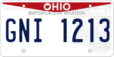 OH license plate GNI1213
