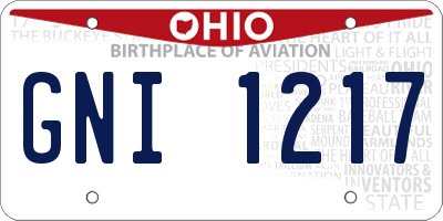 OH license plate GNI1217