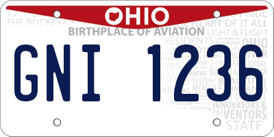 OH license plate GNI1236