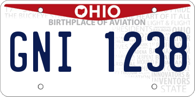 OH license plate GNI1238