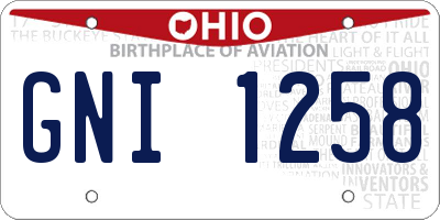 OH license plate GNI1258