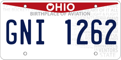 OH license plate GNI1262