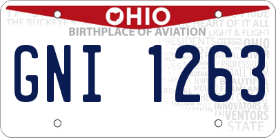 OH license plate GNI1263