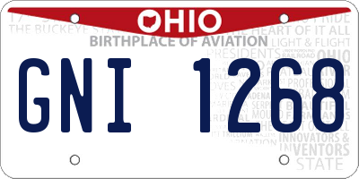 OH license plate GNI1268