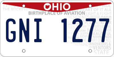 OH license plate GNI1277