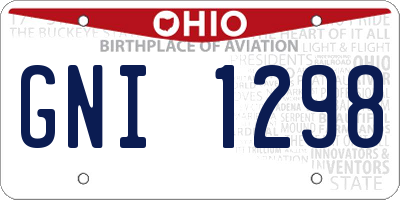 OH license plate GNI1298