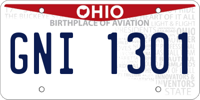 OH license plate GNI1301