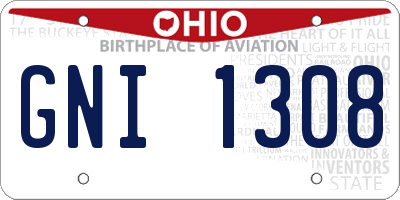 OH license plate GNI1308